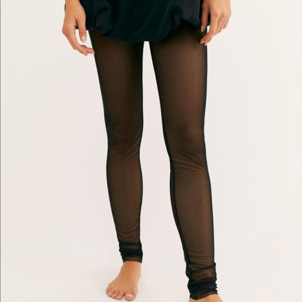 Free People Make It Happen Mesh Leggings L